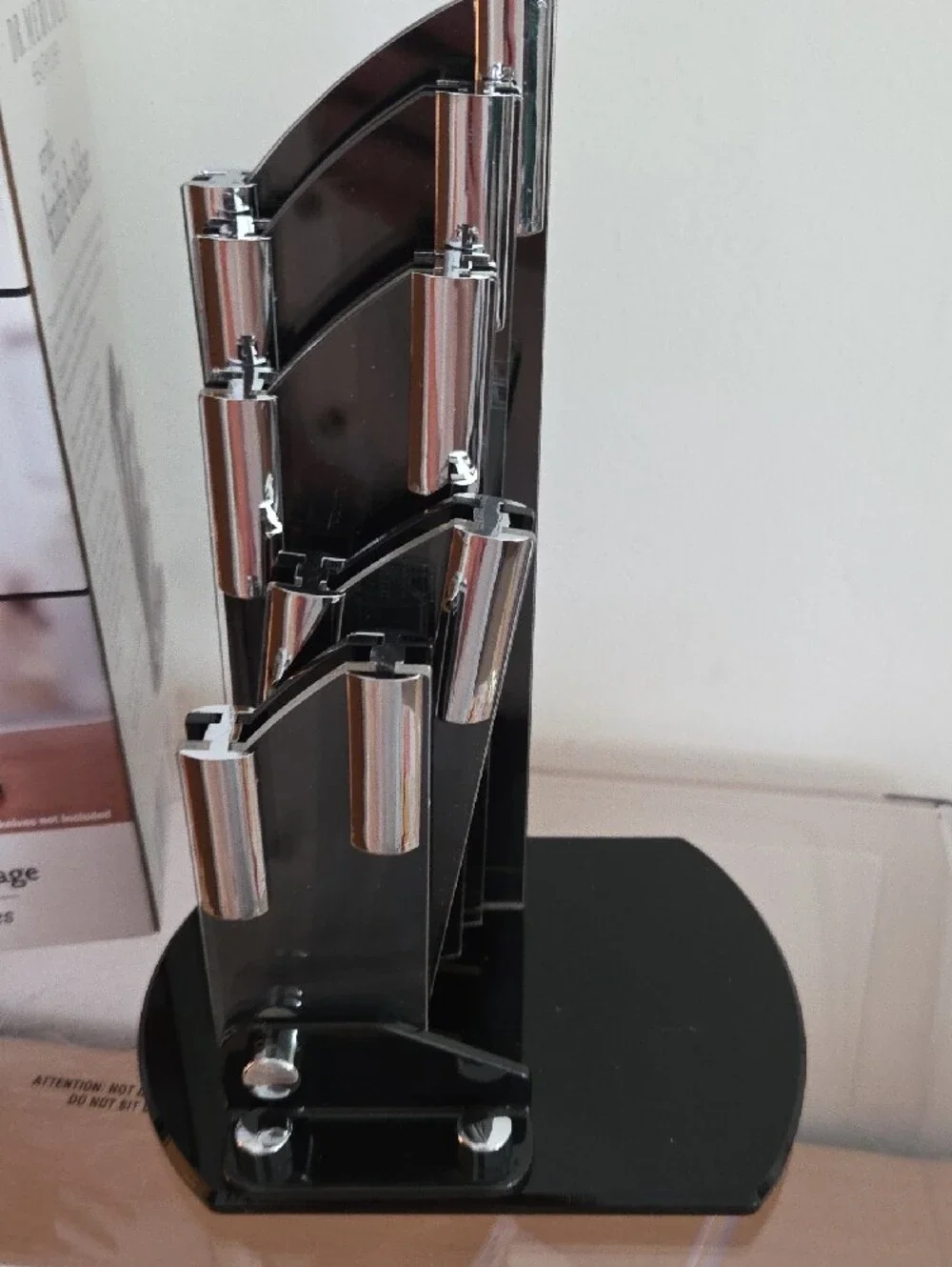 Black Acrylic Knife Holder - Stylish Countertop Organizer..NIB